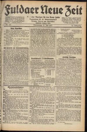 Ausgabe vom Donnerstag, den 13. Juli 1922.
