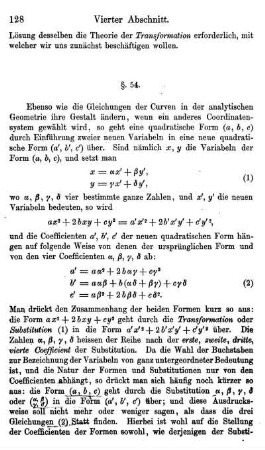 §. 54. Transformation der Formen. Eigentliche und uneigentliche Substitutionen