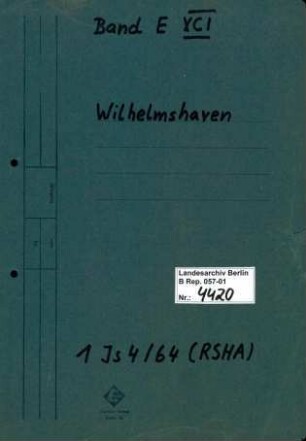 Ermittlungsverfahren gegen Bernhard Baatz (*19.11.1910) u.a. wegen Mordes, Beteiligung an der sogenannten Sonderbehandlung von 317 polnischen Zivilarbeitern und Ostarbeitern in den Jahren 1940 bis 1943 als Leiter der Referate IV D 2 (Polenreferat) und IV D (ausländische Arbeiter) des Reichssicherheitshauptamts (RSHA)