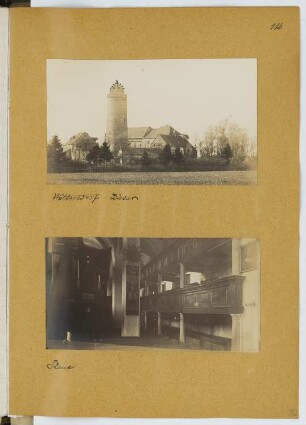 Burg, Ziesar Kirche, Plaue: Ansicht Ziesar, Innenansicht Plaue (aus: Skizzen- und Fotoalbum 20)