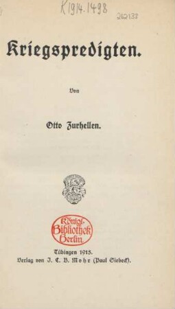 Kriegspredigten
