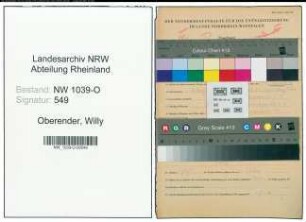 Entnazifizierung Willy Oberender , geb. 06.08.1896 ()