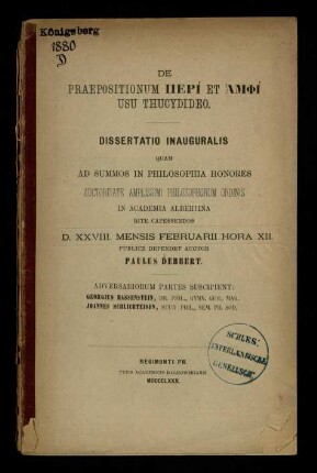 De praepositionum peri et amphi usu Thucidideo