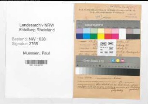Entnazifizierung Paul Muessen , geb. 23.04.1903 (Angestellter)