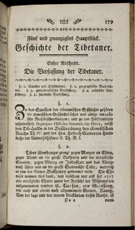 Fünf und zwanzigstes Hauptstück. Geschichte der Tibetaner