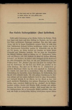 Aus Kassels Kulturgeschichte
