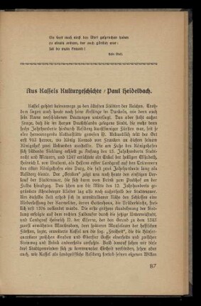 Aus Kassels Kulturgeschichte