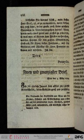 Zwey und zwanzigster Brief
