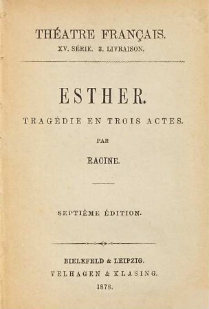 Esther : Tragédie en trois actes