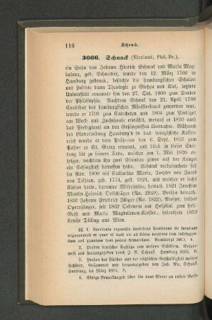 3666. Schunck (Nicolaus, Phil. Dr.)