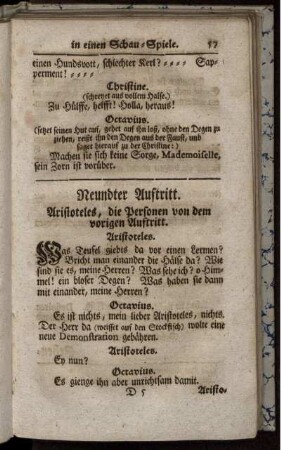 Neundter Auftritt. Aristoteles, die Personen von dem vorigen Auftritt.