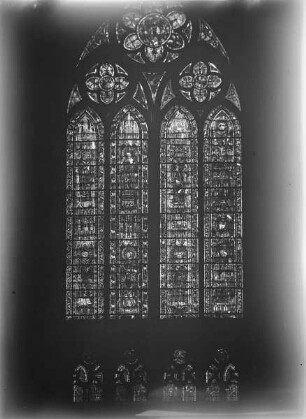 Glasbild mit der Darstellung mit Bischöfen