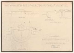 Gartenanlage Firma Union Rheinbenzin, Wesseling: Brunnen der öffentlichen Grünfläche: Grundriss, Ansicht, Schnitt 1:20