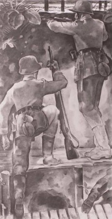 Zwei Infanteristen, einer im Anschlag (Komposition)