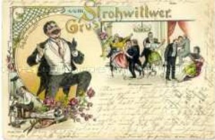 Grußkarte mit Karikatur