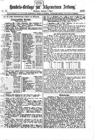 Allgemeine Zeitung. Handelsbeilage. 1877,4/6