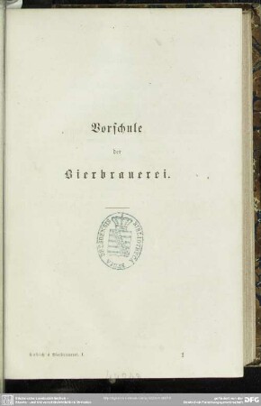 Vorschule der Bierbrauerei