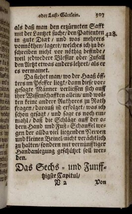 Das Sechs- und Funfftzigste Capitul. - Das Sechtzigste Capitul.