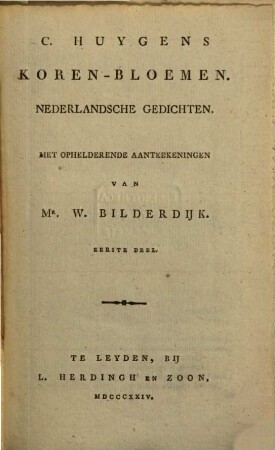 Koren-Bloemen : nederlandsche gedichten, 1