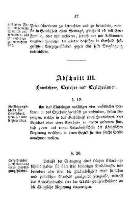 Abschnitt III. Hauslehrer, Erzieher und Erzieherinnen
