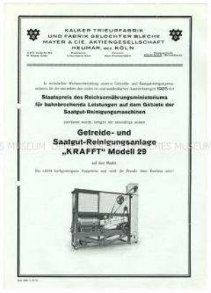 Getreide- und Saatgut-Reinigungsanlage "Karfft" Nr. 29