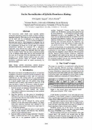 On the normalization of syllable prominence ratings