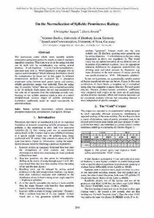 On the normalization of syllable prominence ratings