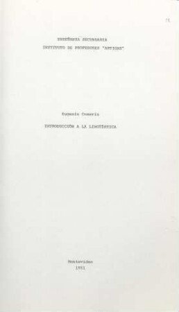 Introducción a la lingüística : Kursmaterial