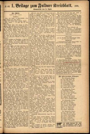 Zweite Ausgabe vom Samstag, den 09. April 1898.