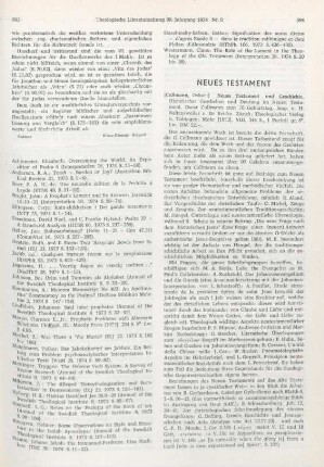 594-595 [Rezension] Neues Testament und Geschichte