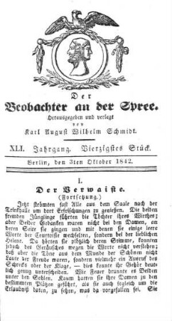 40. Stueck, 3. Oktober 1842