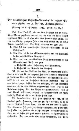 Der vaterländische Geschichte-Unterricht in unseren Elementarschulen von F. Stiehl, Seminar-Director
