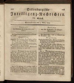IX. Stück... den 4. März 1809 - XII. Stück... den 25. März 1809.
