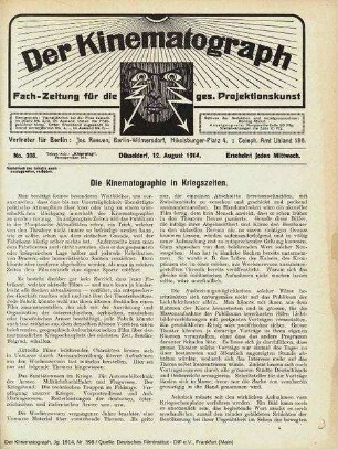 Die Kinematographie in Kriegszeiten