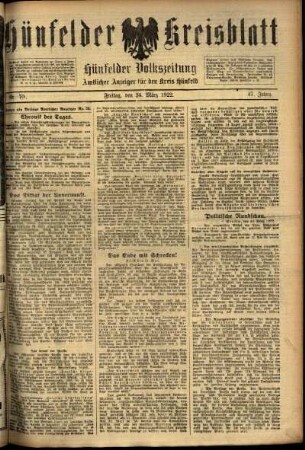 Ausgabe vom Freitag, den 24. März 1922.