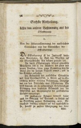 Sechste Abtheilung. Lehre von unserer Bestimmung aus der Offenbarung