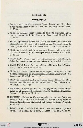 I. Keramik (Nr. 1-231)