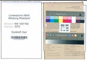 Entnazifizierung Karl Kuckhoff , geb. 19.11.1892 (Schachtmeister)