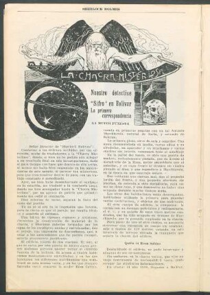 La chacra misteriosa - Nuestro detective "Sifro" en Bolivar - La primera correspondencia : mujer funesta