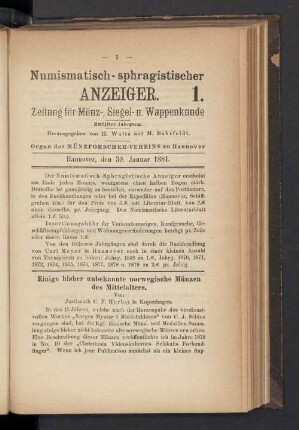1. 30. Januar 1881