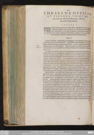 Theses De Officio Et Persona Unici Mediatoris inter Deum & homines, Domini nostri Iesu Christi.