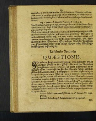 [Resolutio Secundae Quaestionis.- Resolutio Tertiae Quaestonis.]