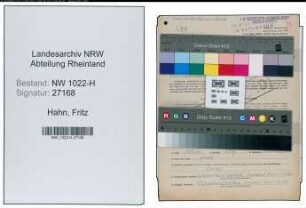 Entnazifizierung Fritz Hahn , geb. 02.07.1902 (Feuerwehrmann)