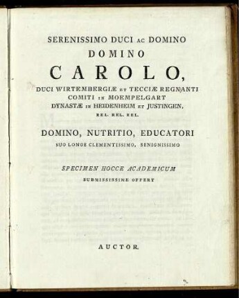 Serenissimo duci ac Domino Domino Carolo