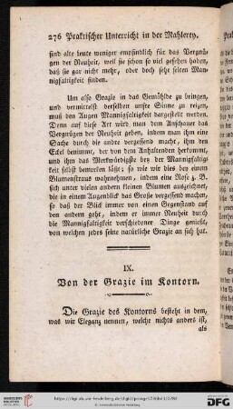 IX. Von der Grazie im Kontorn