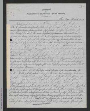 Brief von Antonie Traun an Dorothee von Velsen