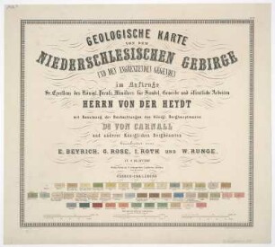 Titelblatt zur Geologischen Karte des Niederschlesischen Gebirges, Lithographie, um 1865