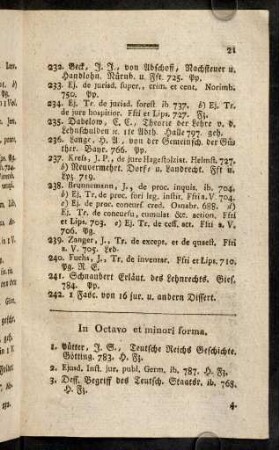 21-61, In Octavo et minori forma.