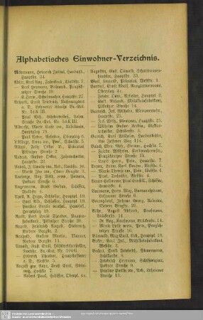 Einwohnerverzeichnis : Alphabetisches Einwohner-Verzeichnis
