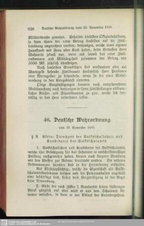 46. Deutsche Wehrordnung vom 22. November 1888